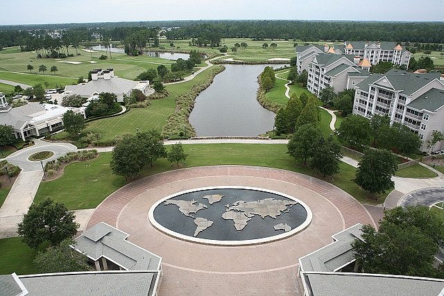 Aerial view of the World of Golf plaza in St. Augustine